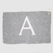 シルバーグリッター&スパークルモノグラム名 ゴルフタオル (横)