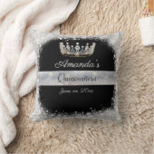 シルバーグリッター、ダイヤモンドプリンセスクラウンカンス クッション (ブランケット)