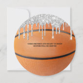 シルバーグリッター ドリップ バスケットボール インビテーション (裏面)