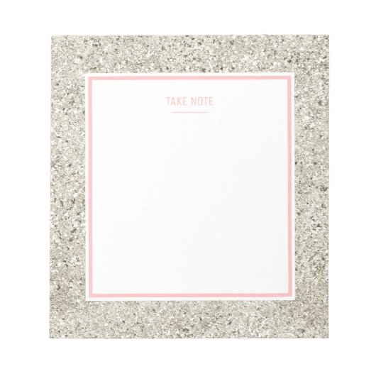 シルバーグリッター ノートパッド (正面)