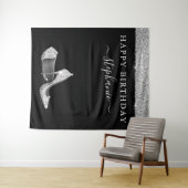 シルバーグリッター ハイ ヒール 誕生日 バックドロップ タペストリー (インサイチュ(横))