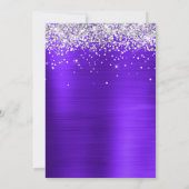 シルバーグリッター バイオレット パープル 30歳の誕生日 招待状 (裏面)