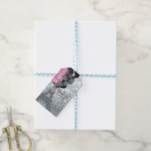 シルバーグリッター&バルーンパリエッフェルタワーパーティー ギフトタグ (より糸付き)