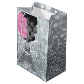 シルバーグリッター&バルーンパリエッフェルタワーパーティー ミディアムペーパーバッグ (裏面アングル)