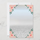 シルバーグリッター、バルーン、バラ退職パーティー 招待状 (裏面)