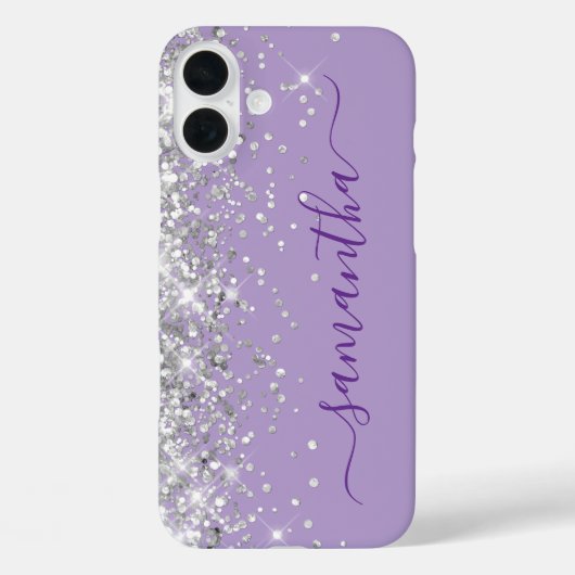 シルバーグリッター+パープル+ガーリーなサイン Case-Mate iPhoneケース (裏面)