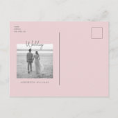 シルバーグリッター&ピンクフォトウェディングデートを保存 ポストカード (裏面)