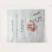 シルバーグリッター フォト キンセアニエラ ウェルカム タペストリー (正面(横))