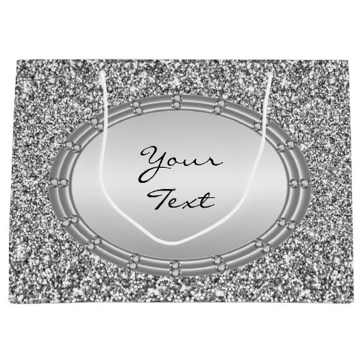 シルバーグリッター フレーム ギフトバッグ (正面)