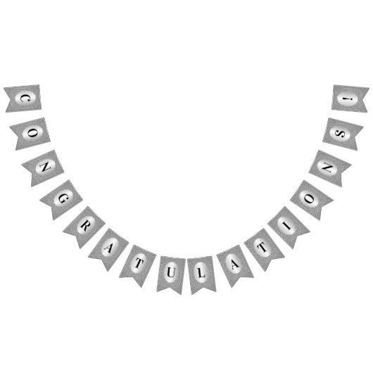 シルバーグリッター フレーム バンティング フラッグ (全)