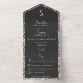 シルバーグリッター&ブラックグラム モダンディナー オールインワン招待状 (内側)