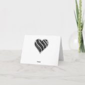 シルバーグリッター ブラックハート ありがとうカード サンキューカード (裏面)