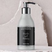 シルバーグリッター&ブラック化粧品ボトルラベル 長方形シール