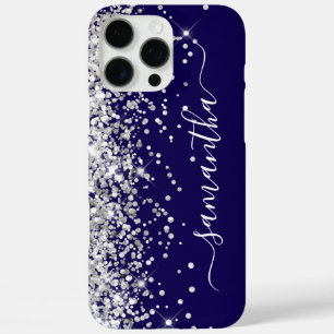 シルバーグリッター ブラック ガーリー サイン iPhone 16 PRO MAXケース