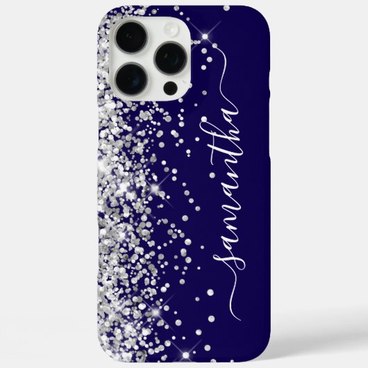シルバーグリッター ブラック ガーリー サイン Case-Mate iPhoneケース (裏面)