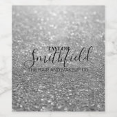 シルバーグリッター モダン ワインラベル (シングルラベル)