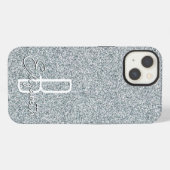 シルバーグリッター モノグラム iPhoneケース (裏面横)