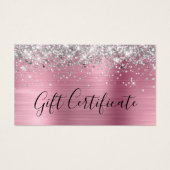 シルバーグリッター ライトピンク フォイル ギフト券 (正面)