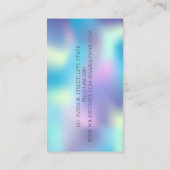 シルバーグリッター《写真》ぼけ味、ギター、ブルーホログラフィック 名刺 (裏面)