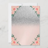 シルバーグリッター《写真》ぼけ味、ティアラフローラスウィート16パーティー 招待状 (裏面)