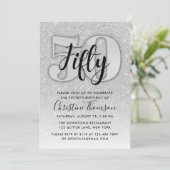 シルバーグリッター 29歳の誕生日招待状 招待状 (スタンド正面)