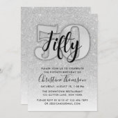 シルバーグリッター 29歳の誕生日招待状 招待状 (正面/裏面)