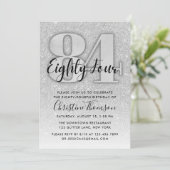 シルバーグリッター 84歳の誕生日招待状 招待状 (スタンド正面)