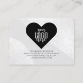 シルバーグリッターGeoハートロゴお客様ありがとう 名刺 (裏面)