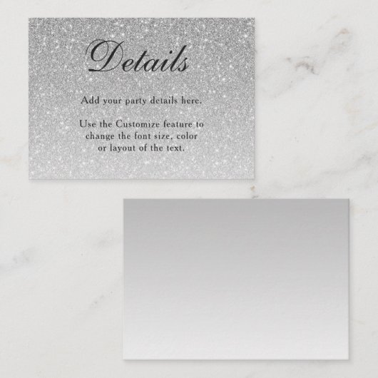 シルバーグリッターGLAMエンクロージャカード エンクロージャーカード (正面/裏面)