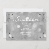 シルバーグリッターSweet 16パーティー写真招待状 招待状 (裏面)