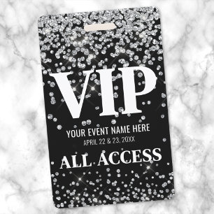 シルバーグリッターVIPイベント バッジ