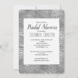 シルバーグリッツゼブラプリントブライダルシャワー 招待状