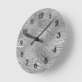 シルバーグリッツゼブラプリント ラウンド壁時計 (傾斜)