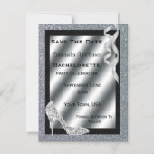 シルバーグリティスティレット&ストリーマーバチェロレッテ マグネット招待状 (正面)