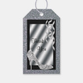 シルバーグリティスティレット&ストリーマー18誕生日 ギフトタグ (正面)