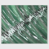 シルバーグリーンからブラック抽象芸術 ラッピングペーパー (フラット)