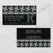 シルバーグリーンファンスパイラルパターンの名刺 名刺 (正面/裏面)