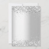 シルバーグリーンフローラエレガント誕生日 招待状 (裏面)