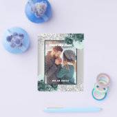 シルバーグリーンフローラ写真Save the Date 結婚's チラシ (シングル)