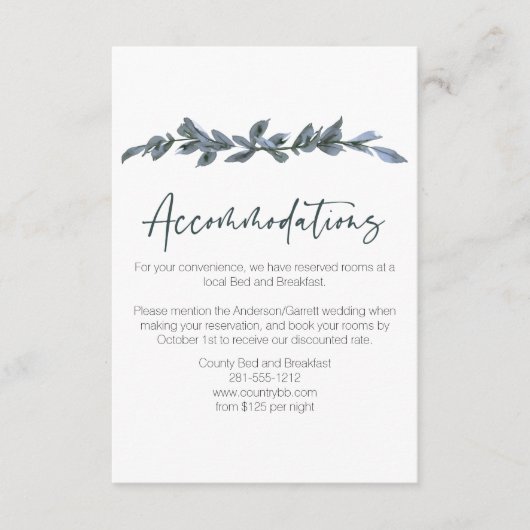 シルバーグリーンフローラ結婚のエンクロージャカード エンクロージャーカード (正面)