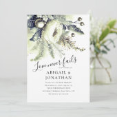 シルバーグリーン冬フローラキリスト教結婚聖書 招待状 (スタンド正面)