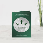 シルバーグリーン感謝の教会の記念日 カード (正面)