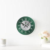 シルバーグリーン教会の感謝のアニバーギフト ラウンド壁時計 (ホーム)