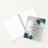シルバーグリーン花模様グラマエレガントラス ノートブック (内部)