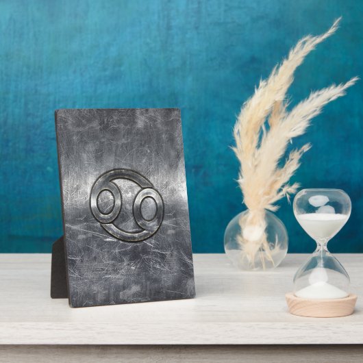 シルバーグレイがん〔占星術の〕十二宮図サインイン動揺してスタイル フォトプラーク (側面)