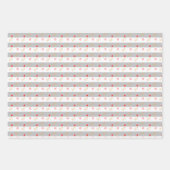 シルバーグレイとホワイトのハートとスター ラッピングペーパーシート (正面2)