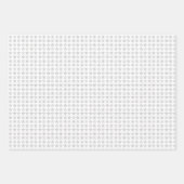 シルバーグレイとホワイトのハートとスター ラッピングペーパーシート (正面)