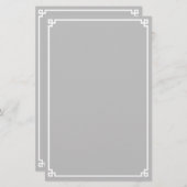 シルバーグレイとホワイトギリシャ鍵縁ど 便箋 (正面/裏面)