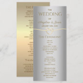 シルバーグレイのウェディング プログラム (正面/裏面)