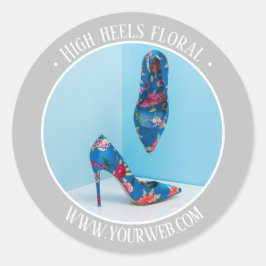 シルバーグレイのハイヒール フラワープロダクトプロモーション ラウンドシール